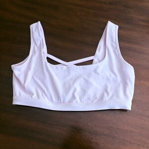 Women's Pink Lilac Cross-Back Sports Bra non padded 1X